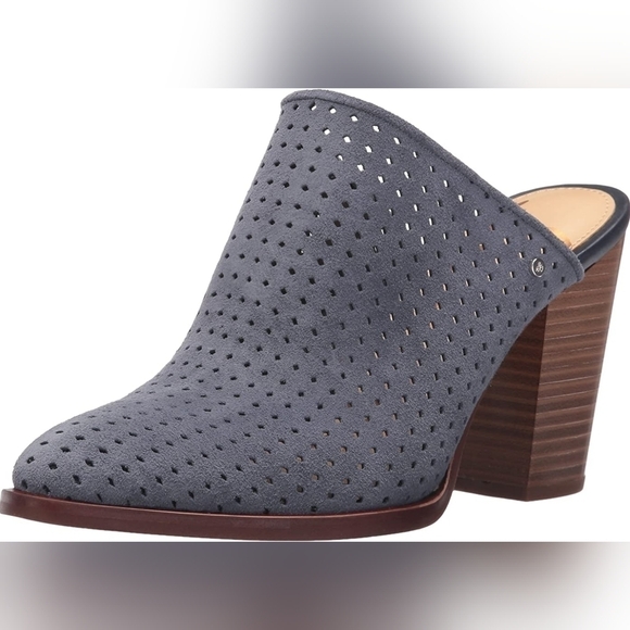 Sam Edelman Bates Perforated Suede Leather Mules/Slides - Picture 2 of 13